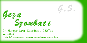 geza szombati business card